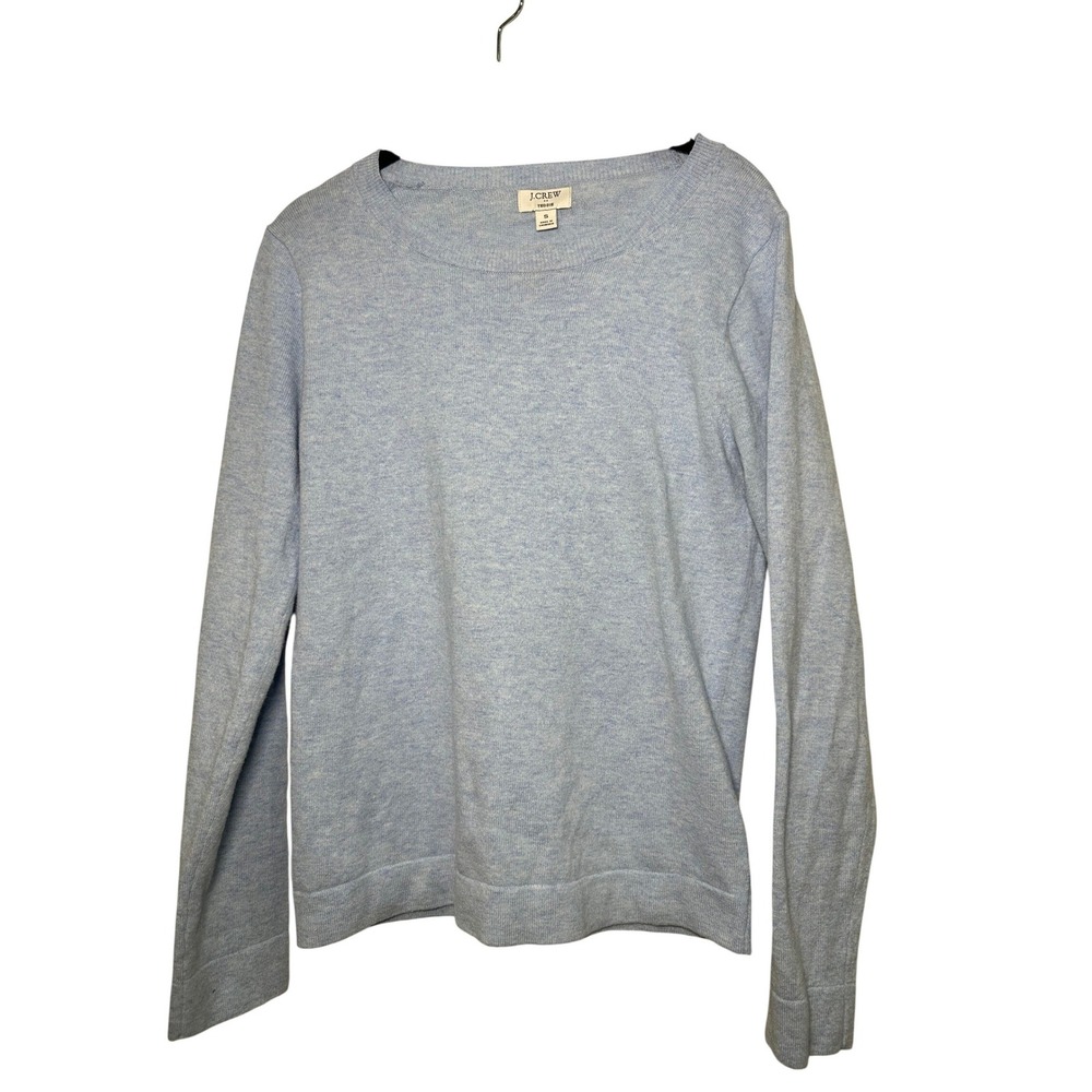 J.Crew Teddie Sweater Womens Small Light Blue Cotton Merino Wool Crewneck Knit